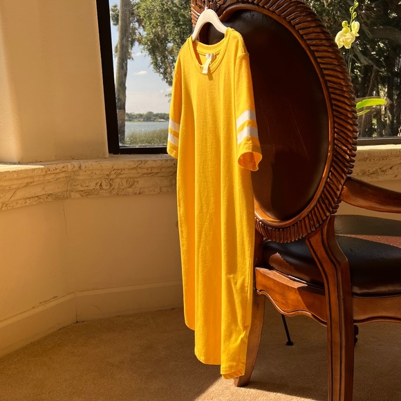 Yellow Short-Sleeve T-Shirt Dress - Picture 2 of 16